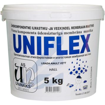 Ilmastiku- ja veekindel membraan-mastiks Uniflex, 5 kg