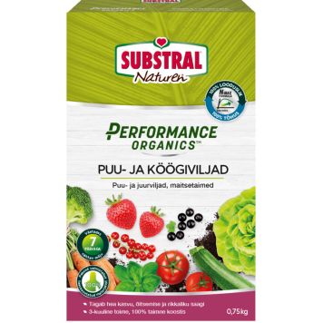 Väetis Substral puu-, köögivilja- ja maitsetaimedele Performance Organics™ 750 g