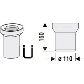 WC ühendustoru Sanit 150 mm