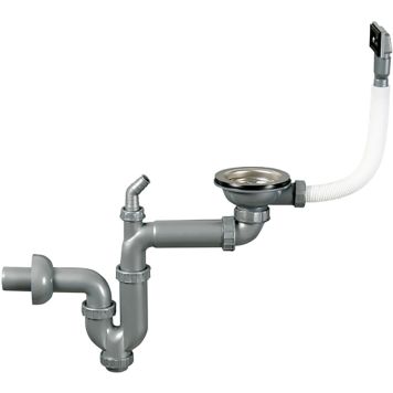 Sifoon köögivalamule Kromevye 1 1/2" x 90 x Ø50 mm ülejooksuga