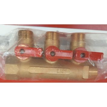 Kuulkraanidega kollektor Aqua Rubinetterie 3/4" x 3 x 1/2"