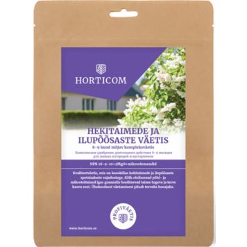 Hekitaimede ja ilupõõsaste pikatoimeline väetis (8-9kuud) Horticom 1kg