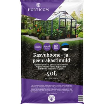 Kasvuhoone- ja peenrakastimuld Horticom 40 l