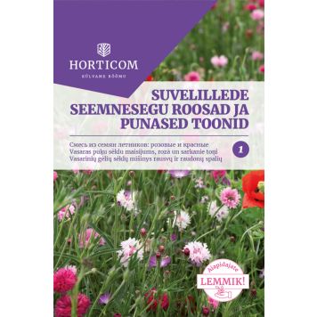 Suvelillede seemnesegu roosad ja punased toonid Horticom 0,75 g