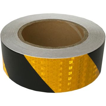 Helkurteip 25 m kollane/must