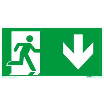 Kleebis "Evakuatsioonisuund siin/alla"