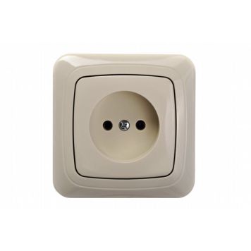 Süvistatud maanduseta pistikupesa raamita beež