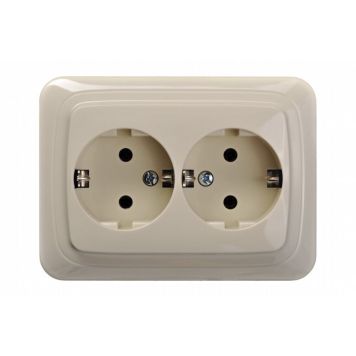 Süvistatud pistikupesa Schuko 2-ne beež