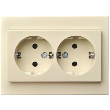 Maandusega pistikupesa Epsilon 2-ne raamita beež