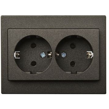 Maandusega pistikupesa Epsilon 2-ne raamita must