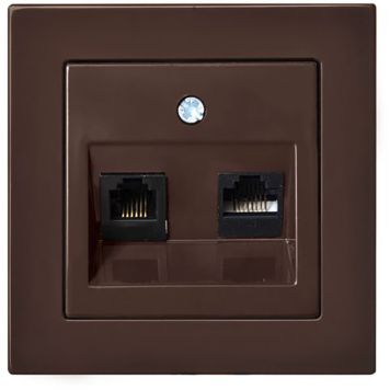 Arvuti- ja telefonipesa Epsilon raamita pruun