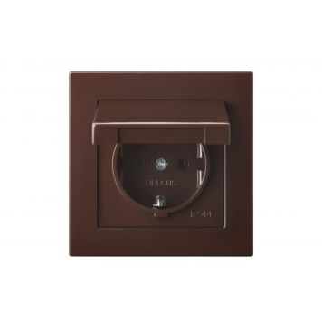 Maandusega Pistikupesa Epsilon kaanega pruun, raamita