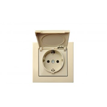 Maandusega pistikupesa Epsilon kaanega beež