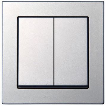 Süvistatav lüliti 2-ne, raamita metallik