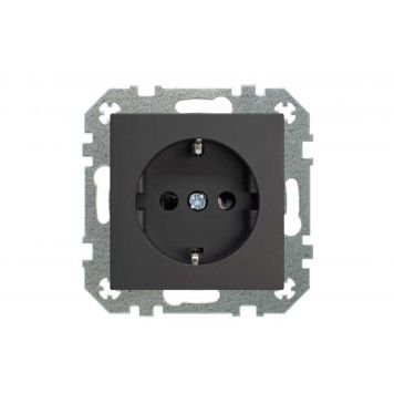 Pistikupesa Liregus Retro Schuko 16 A / 250 V kaitsekontaktiga, must