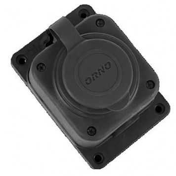 Pistikupesa Orno kummist Schuko 1-ne IP44 must