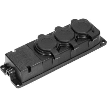 Pistikupesa Orno kummist Schuko 3-ne  IP44 must