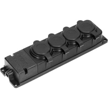 Pistikupesa Orno kummist Schuko 4-ne IP44 must