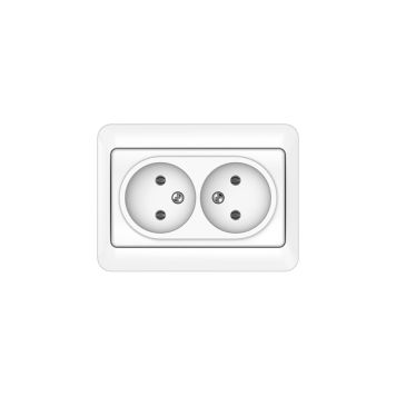 Süvistatav 2-ne pistikupesa SL valge