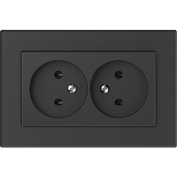 Pistikupesa XP Vilma 2-ne, süv. must