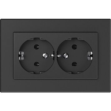 Pistikupesa XP Vilma 2-ne, maandusega, must