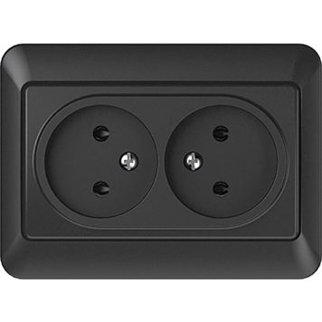 Süvistatav 2-ne pistikupesa SL-250 must