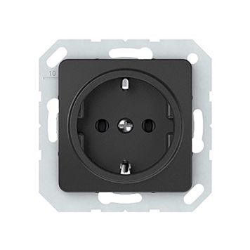 Süvistatav maandusega pistikupesa SL-250 must