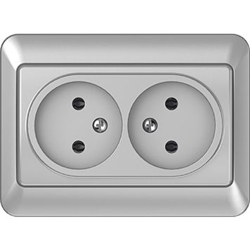 Süvistatav 2-ne pistikupesa SL-250 metallik