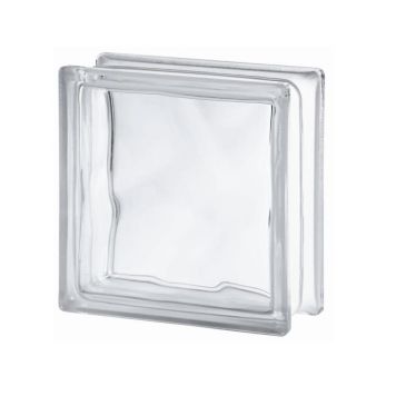 Klaasplokk Wave värvitu 190 x 190 x 80 mm