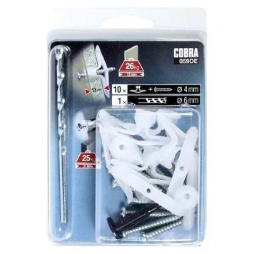 Nailontüübel Cobra Toggles L 6 x 31,5 mm 10 tk