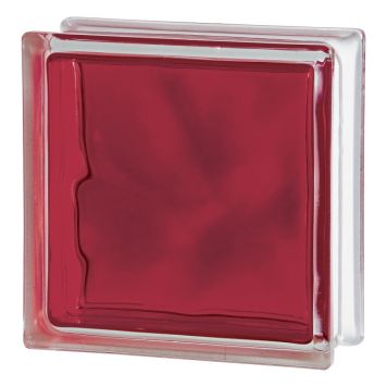 Klaasplokk Wave punane 190 x 190 x 80 mm