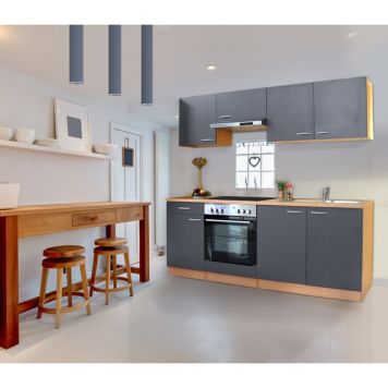 Miniköök Gerda Respekta 2,1 m hall/pöök, keraamilise pliidiga