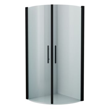 Dušinurk Camargue Skärgård pööratavate ustega 90 x 90 cm kumer must/kirgas