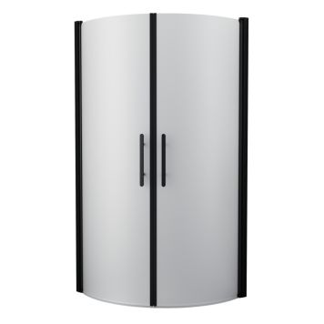 Dušinurk Camargue Skärgård pööratavate ustega 90 x 90 cm kumer must/matt