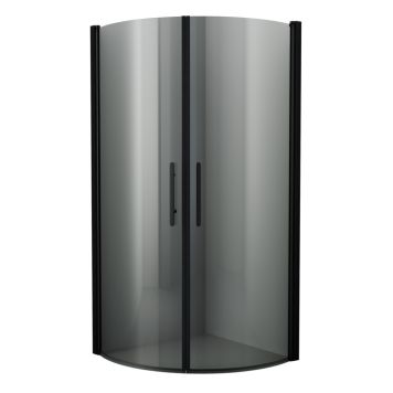 Dušinurk Camargue Skärgård pööratavate ustega 90 x 90 cm kumer must/suitsuklaas