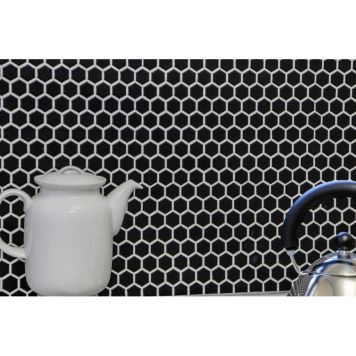 Mosaiik Hexagon must 26 x 30 cm Matt