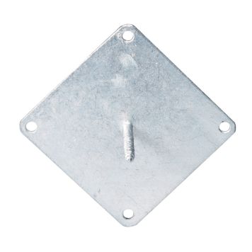 Piirdeposti kinnitusplaat, 100 x 100 mm tsingitud