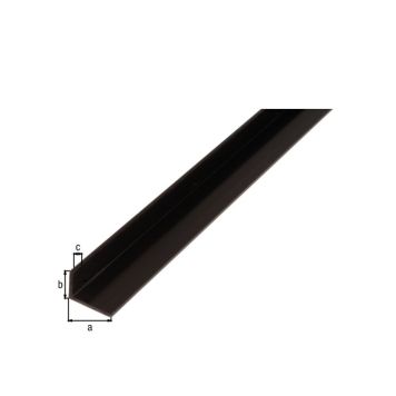 Nurgaprofiil plast must 20 x 10 x 2000 mm