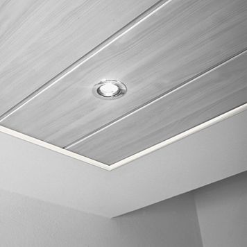 Laeliist MDF, valge puiduimitatsioon. 12 x 12 x 2600 mm