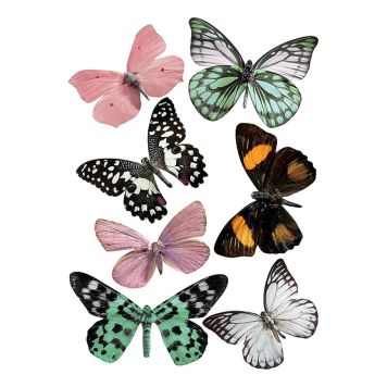 Seinakleebis Plage 3D Läbipaistvad Liblikad