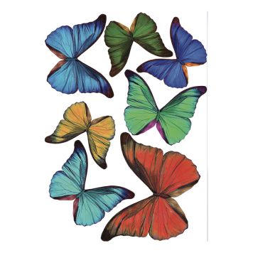 Seinakleebis Plage 3D Värvilised liblikad