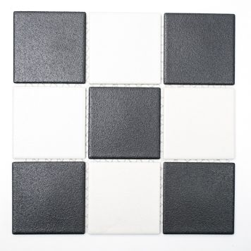 Mosaiik põrandaplaat 9,7 x 9,7 cm Mustvalge