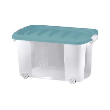 Säilituskast rataste ja kaanega 60 x 40 x 32 cm