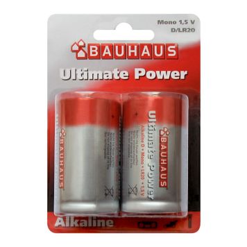 Patareid Bauhaus Ultimate Power D/LR20, 1,5 V 2 tk