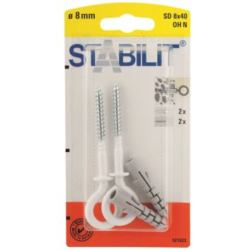 Konksude ja tüüblite komplekt 8 x 40 mm