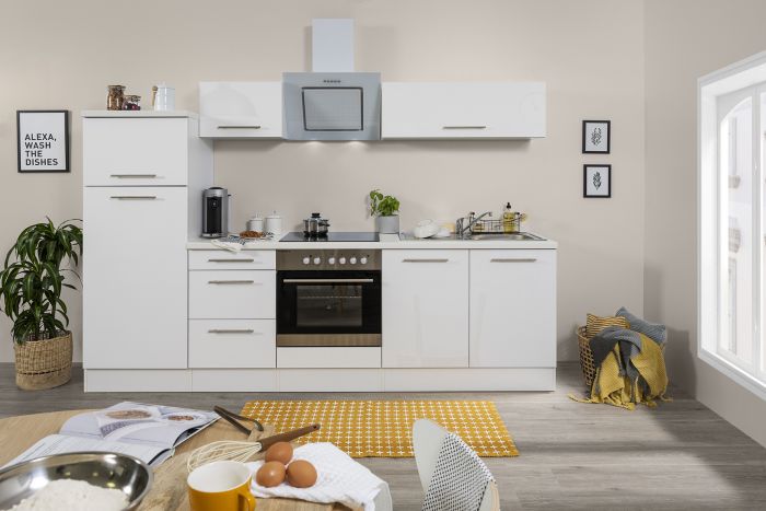 Köögikomplekt Respekta Amanda Premium 2,7 m, valge, keraamiline pliit