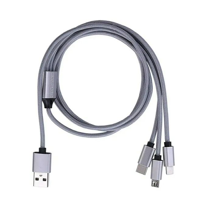USB-laadimisjuhe Bauhaus 3in1 Lighting / Micro-USB / USB-C 3 m