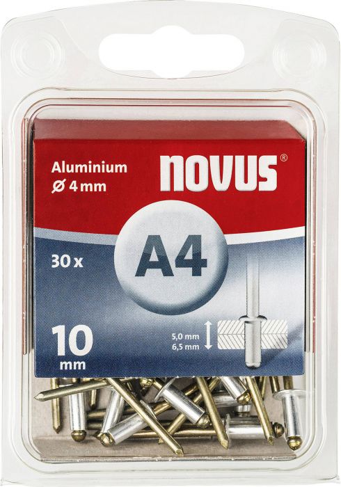 Alumiinium needid Novus A4 x 10 mm 30 tk