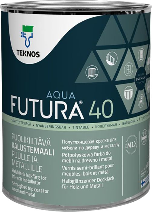 Mööblivärv Teknos Futura Aqua 40 PM1 valge 0,9 l