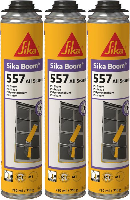 3 PU-püstolivahtu Sika Boom 557 All season 750 ml